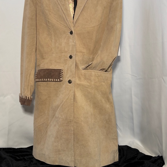 Saguaro West fawn suede trench coat NWT sz small - Picture 2 of 5